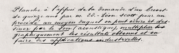 Text from Scott de Martinville's notebook